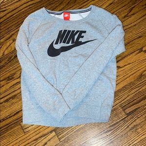 Gray and black Nike crew neck